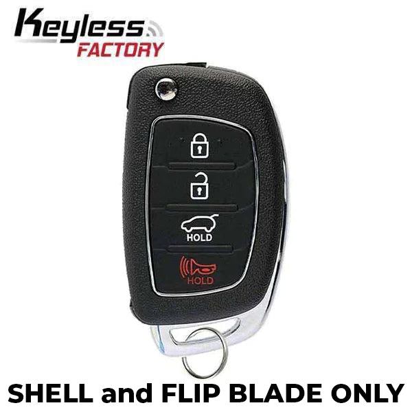 2015-2019 Hyundai Sonata 4-Button Flip Key SHELL For TQ8-RKE-4F16 / TQ8-RKE-4F25 (AFTERMARKET)